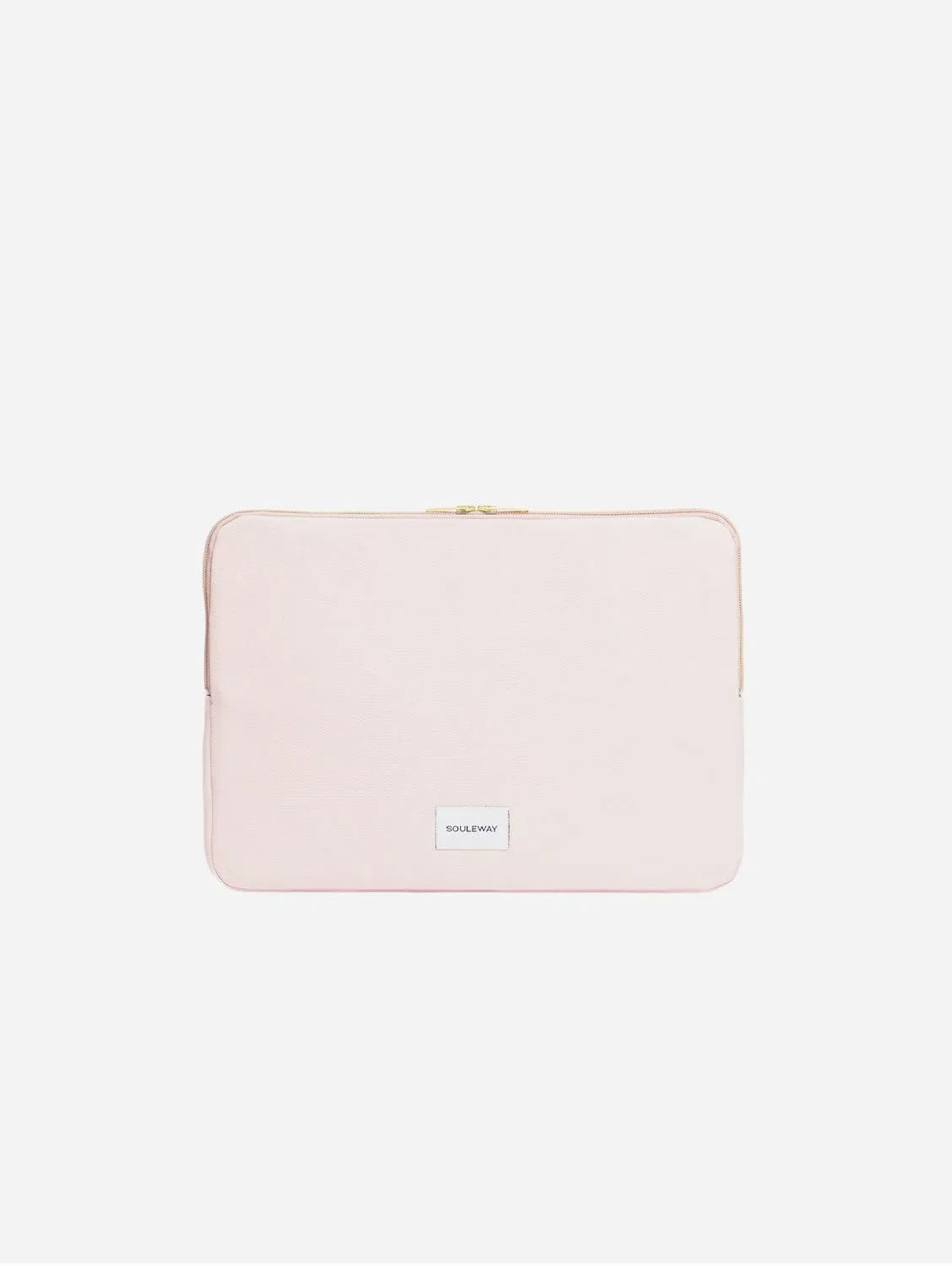 Natural Cotton Canvas Laptop Sleeve | Blush Pink
