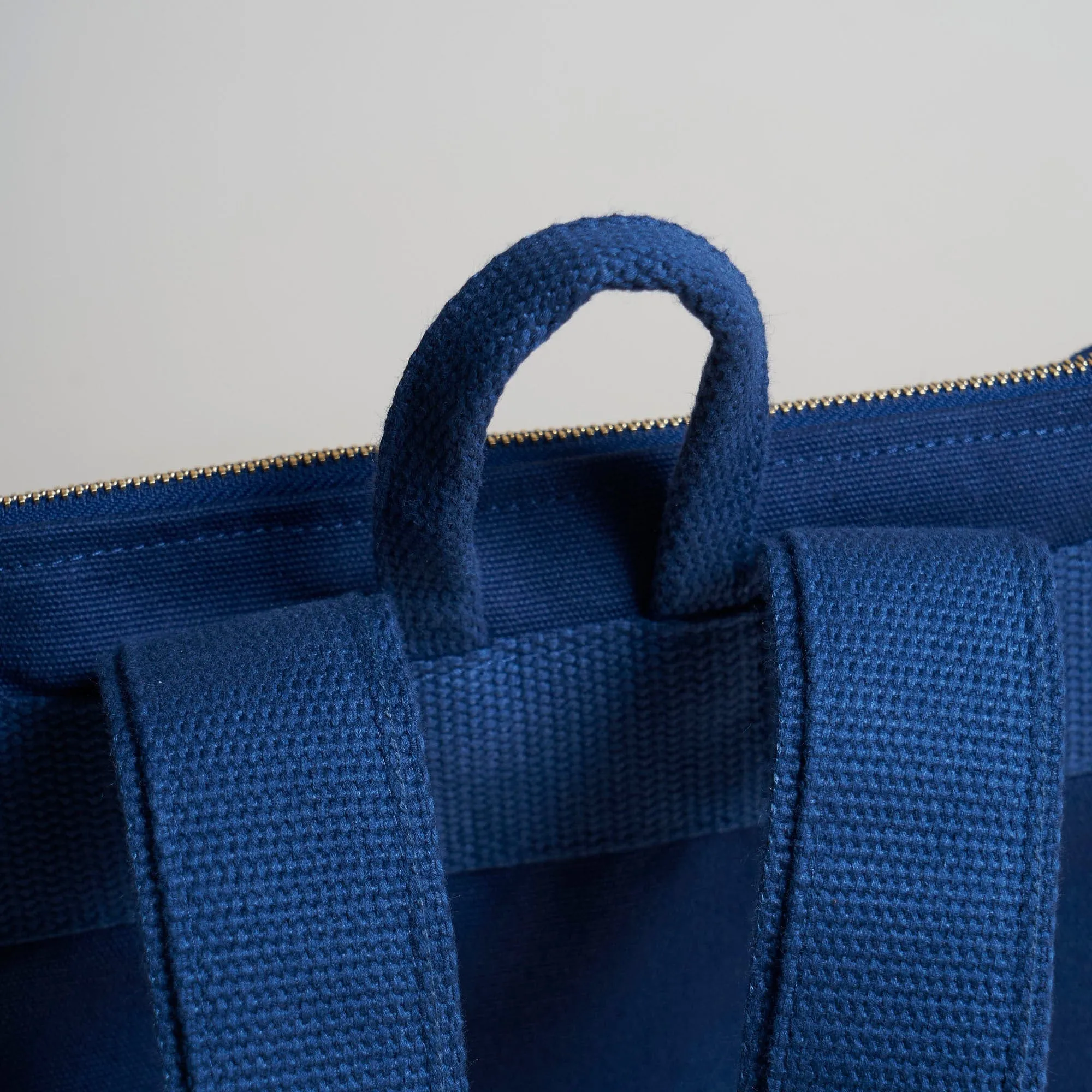 Natural Cotton Canvas Simple Backpack S | Navy Blue