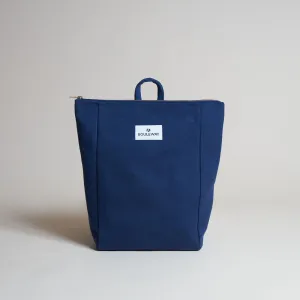 Natural Cotton Canvas Simple Backpack S | Navy Blue