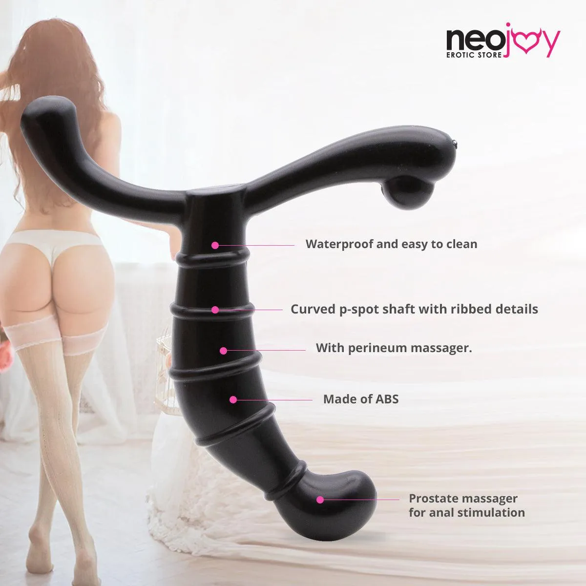 Neojoy Prostate Runner Solid Prostate Massager - Anal Sex Toy Perineum Stimulator - G-Spot Penetrator Adult Sex Toy