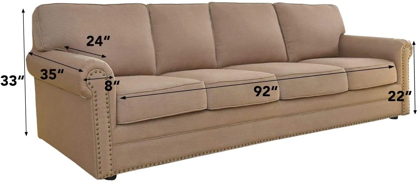 New in package! Easy-Going Stretch 4 seater Sofa Slipcover 1-Piece, Spandex Jacquard Fabric Small Checks, Camel! Retails $85 