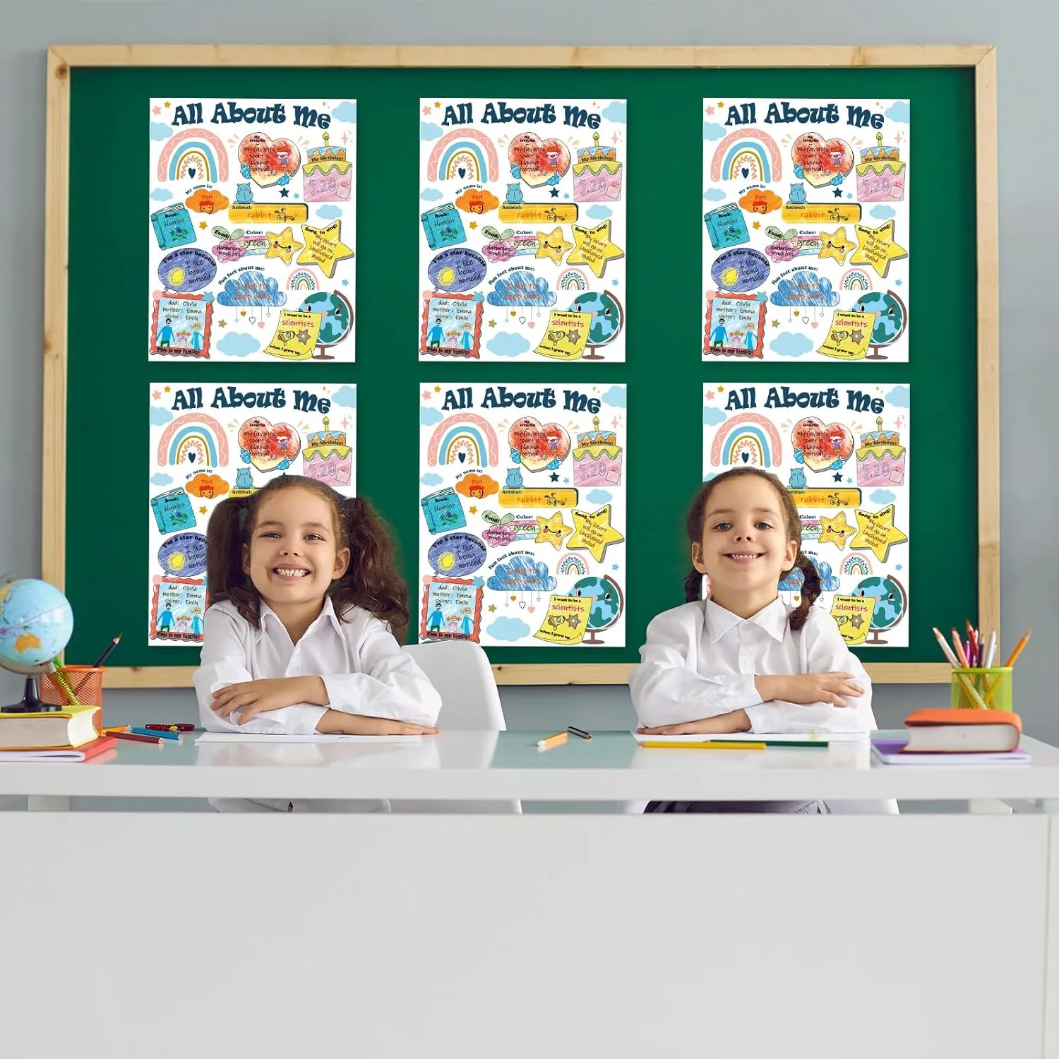 NEW Retails $40, Set of 40 Boho Read All About Me Posters Star Students Posters Boho Rainbow Posters to Fill in for Kids Students Teachers All About Me Posters Decoration Elementary School Kindergarten Classroom Supplies