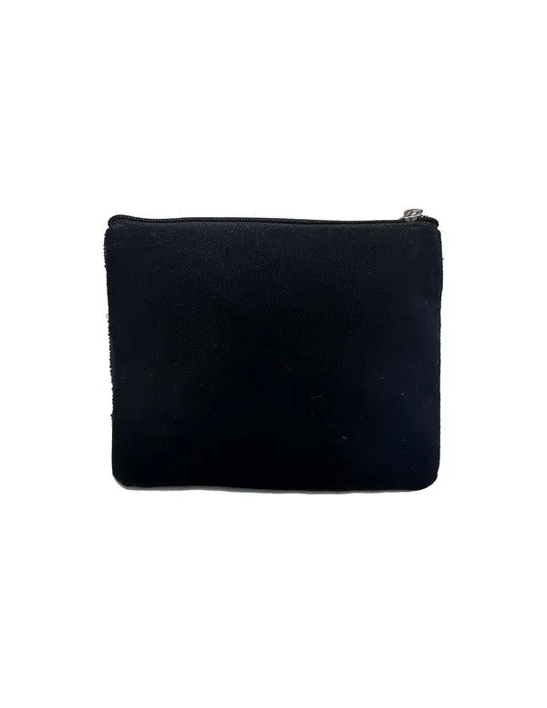 NOLA Black and Gold Beaded Pouch