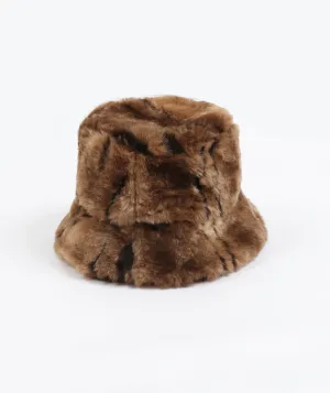 Ombre Animal Print Faux Fur Downbrim Hat