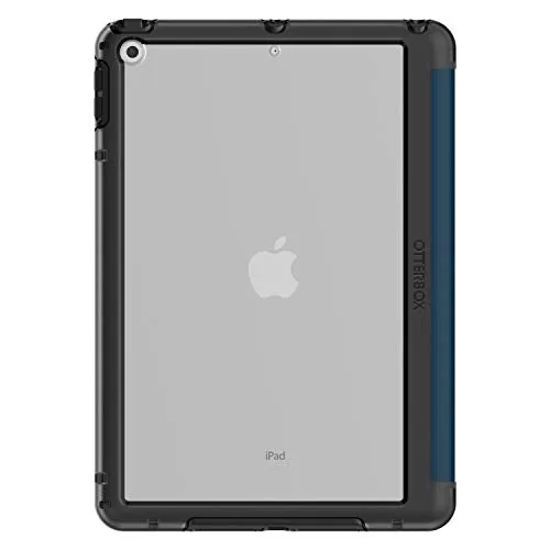 OTTERBOX SYMMETRY FOLIO SERIES Case for iPad 7th, 8th & 9th Gen (10.2" Display - 2019, 2020 & 2021 version) - Retail Packaging - COASTAL EVENING (CLEAR/BLACK/BLAZER BLUE)