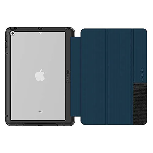 OTTERBOX SYMMETRY FOLIO SERIES Case for iPad 7th, 8th & 9th Gen (10.2" Display - 2019, 2020 & 2021 version) - Retail Packaging - COASTAL EVENING (CLEAR/BLACK/BLAZER BLUE)