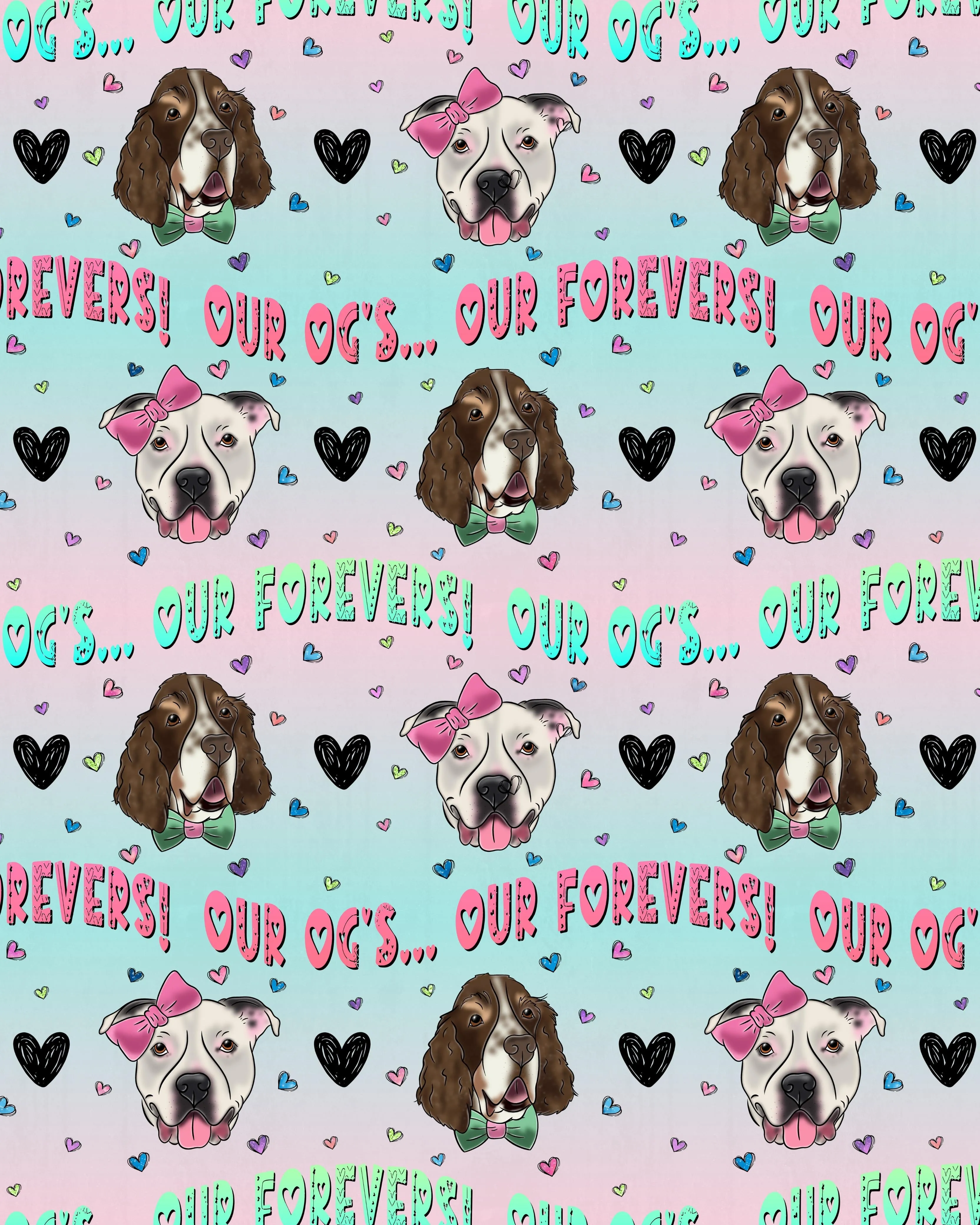 Our OGs Our Forevers - Dog Pajama with Pink OR Black Neck & Trim/Sleeves