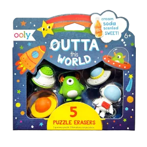 Outta This World Scented Puzzle Erasers--Set of 5