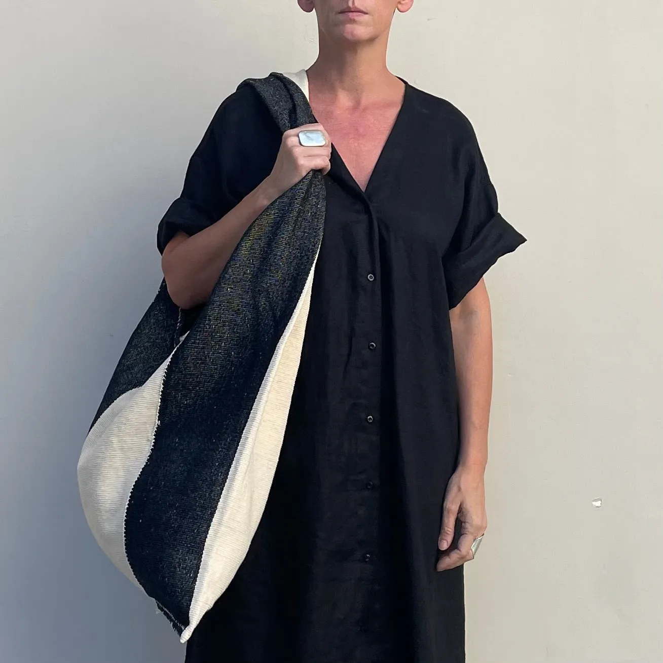 Oversized Tote Three Stripe