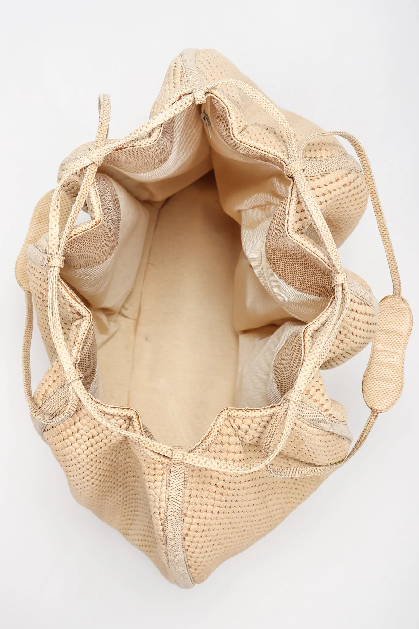 Oversized Woven Lizard Bucket Bag