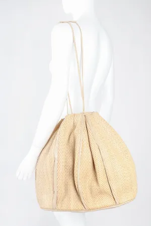 Oversized Woven Lizard Bucket Bag