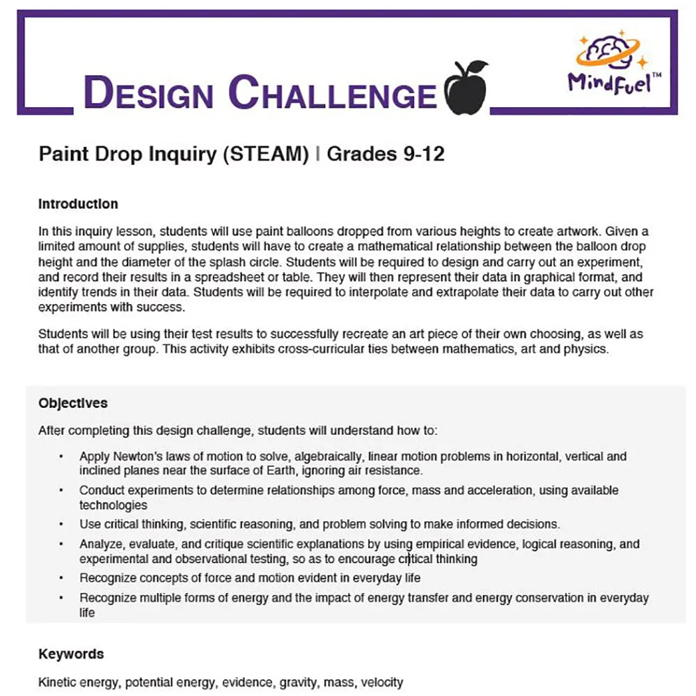 Paint Drop Inquiry (STEAM)