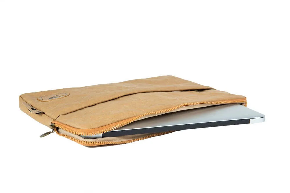 PAPERO Laptoptasche 15,6-Zoll aus Kraftpapier ARMADILLO federleicht, wasserfest, vegan, nachhaltig