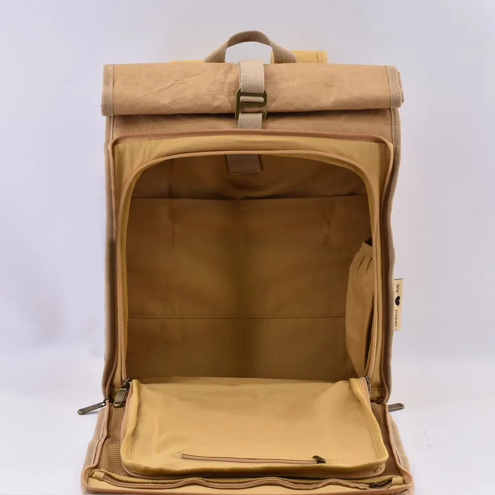 PAPERO Rucksack LIZARD 21 L PRAKTISCH aus waschbarem Kraft Papier leicht, reißfest und wasserfest nachhaltig