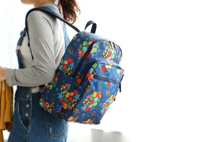 Paris Garden Backpack Big Bouquet Navy - Nathalie Lete