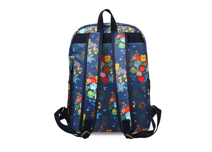 Paris Garden Backpack Big Bouquet Navy - Nathalie Lete