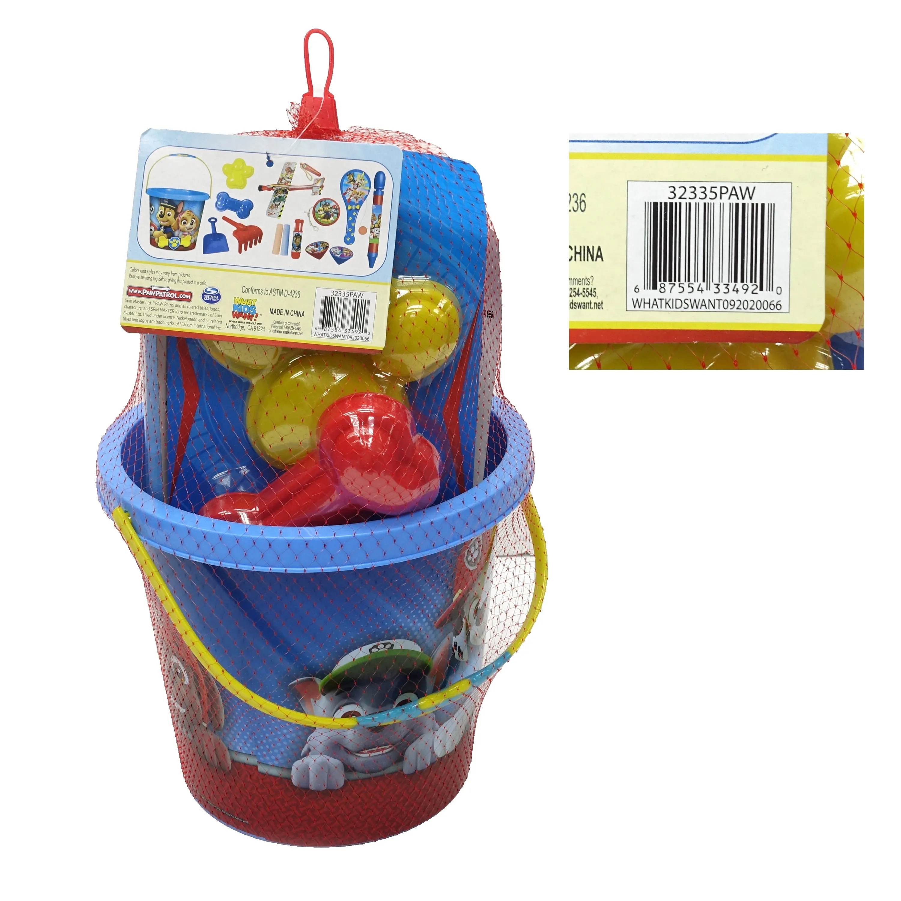 Paw Patrol Spring & Summer Fun Plastic Bucket Set with Novelty Toys, for Ages 3 
