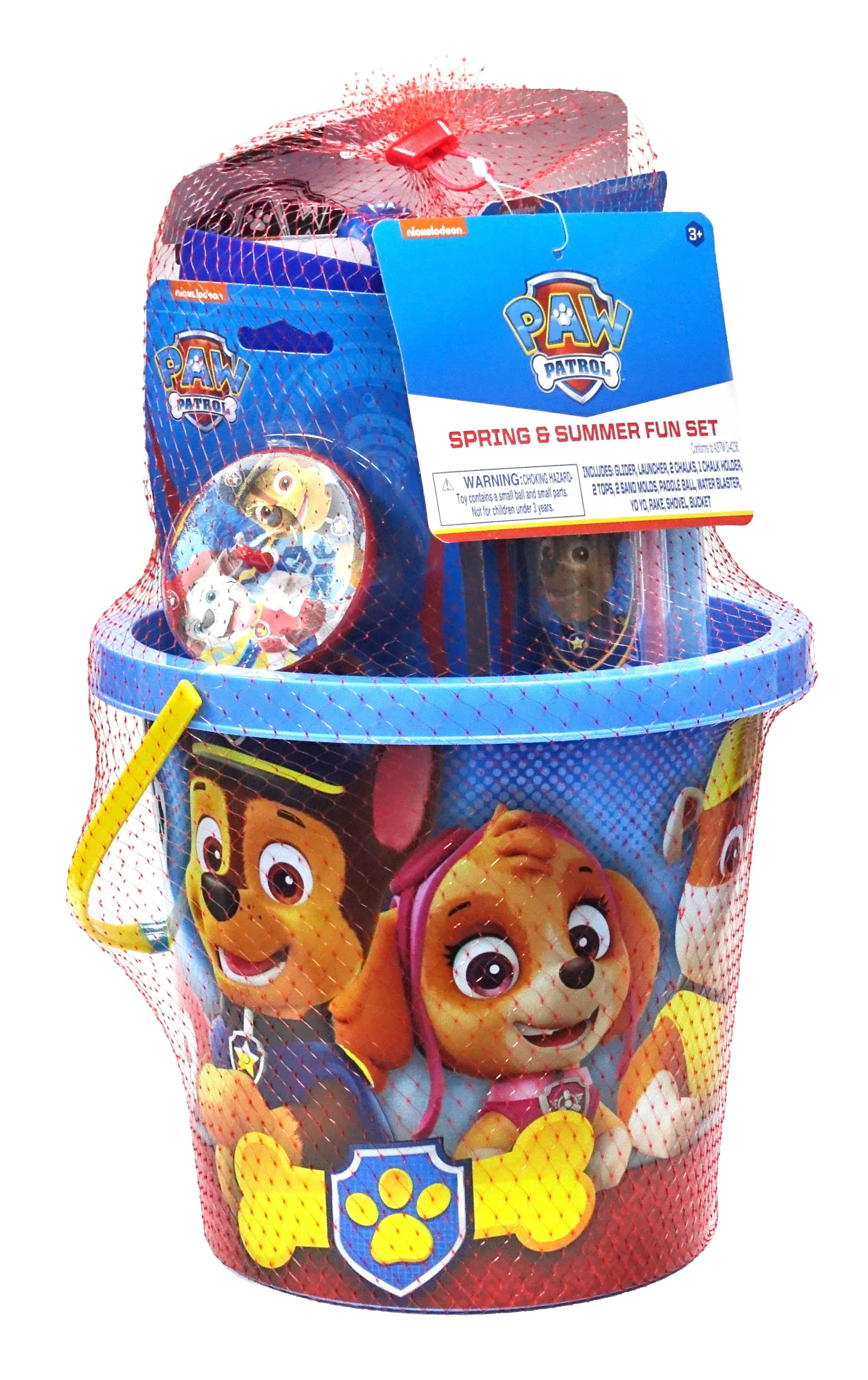 Paw Patrol Spring & Summer Fun Plastic Bucket Set with Novelty Toys, for Ages 3 