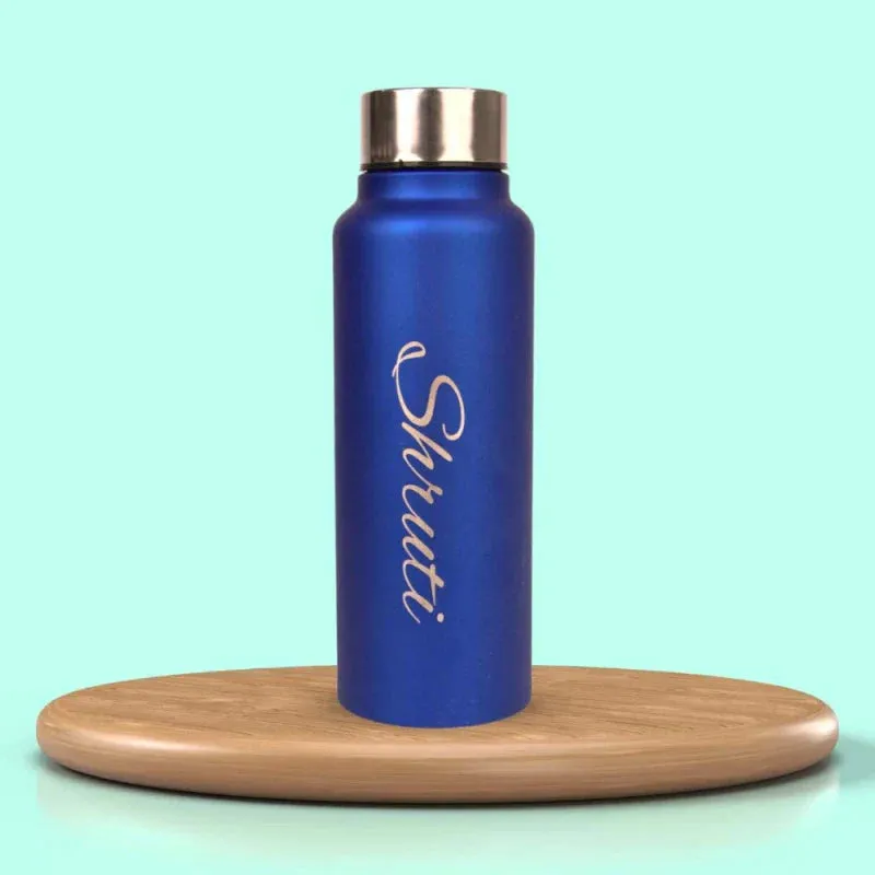 Personalized Men's Combo Wallet & Bottle - Blue