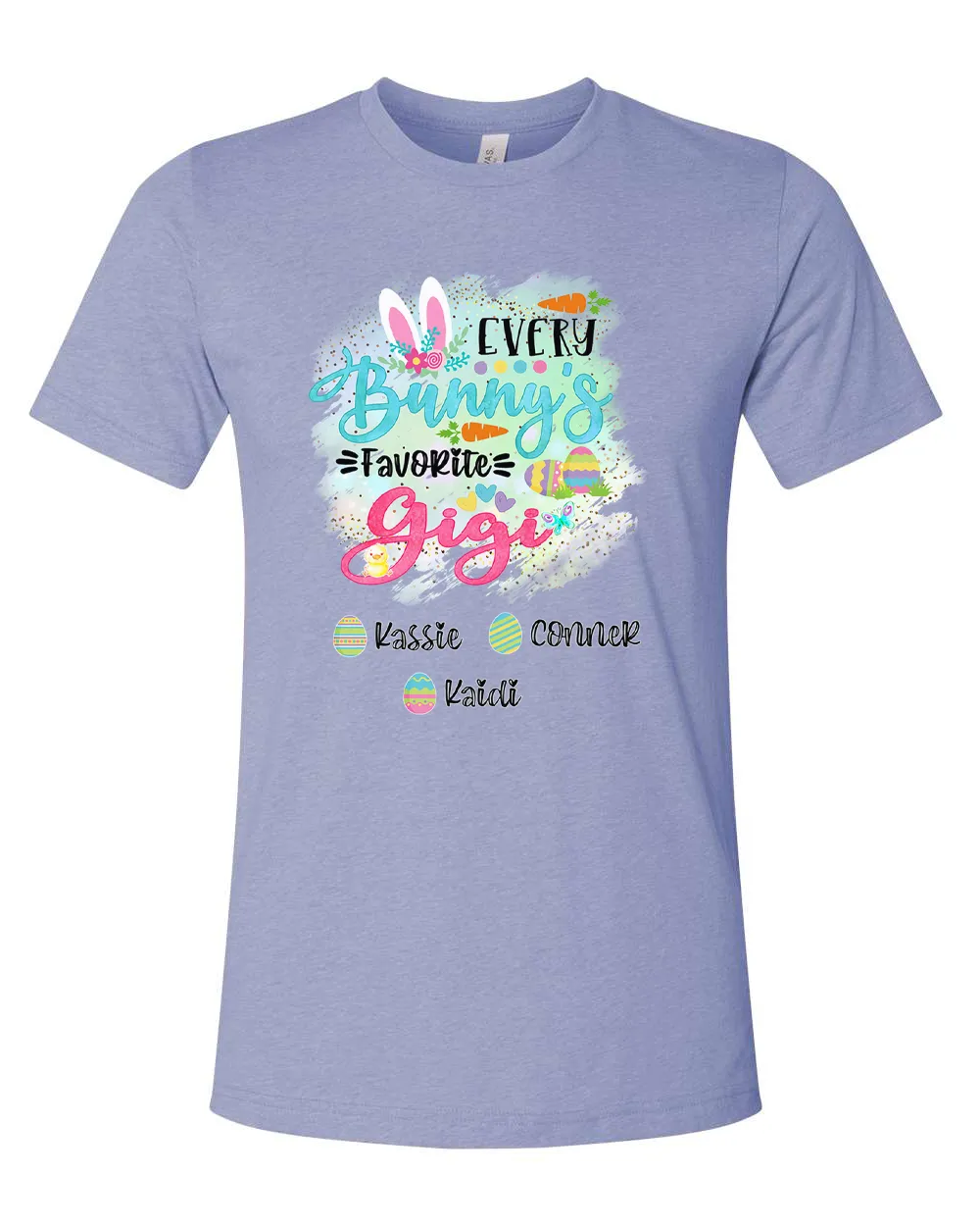 Personalized Shirt For Gigi Every Bunny's Favorite & Easter Eggs with Custom Grandkids Name Easter Day Tee