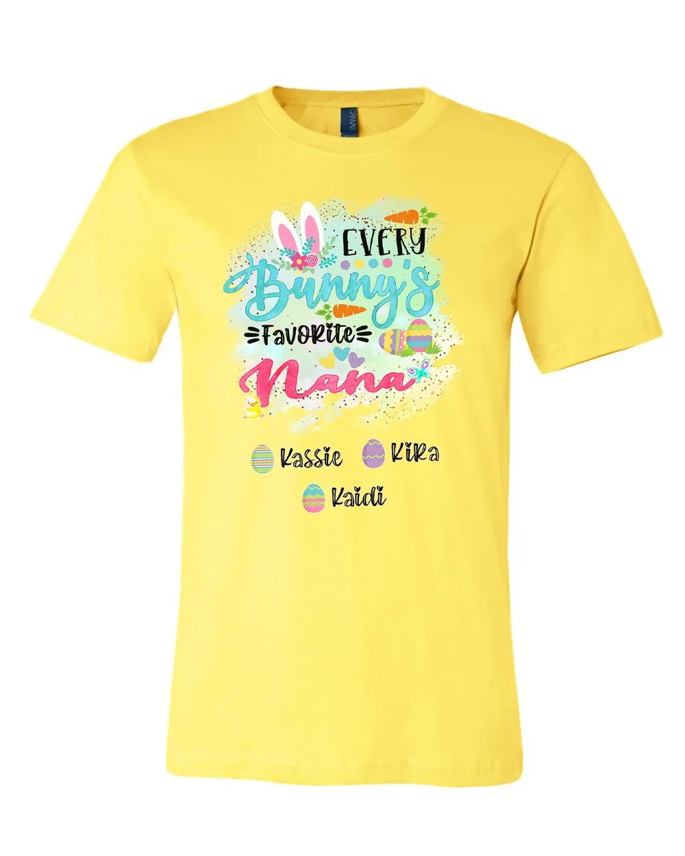 Personalized Shirt For Nana Every Bunny's Favorite & Easter Eggs with Custom Grandkids Name Easter Day Tee