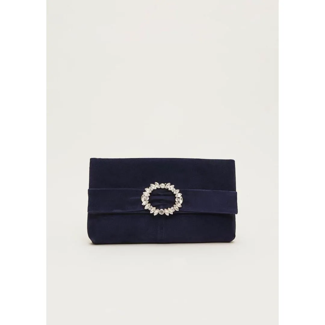 Phase Eight Embellished Slim Clutch Bag - Navy