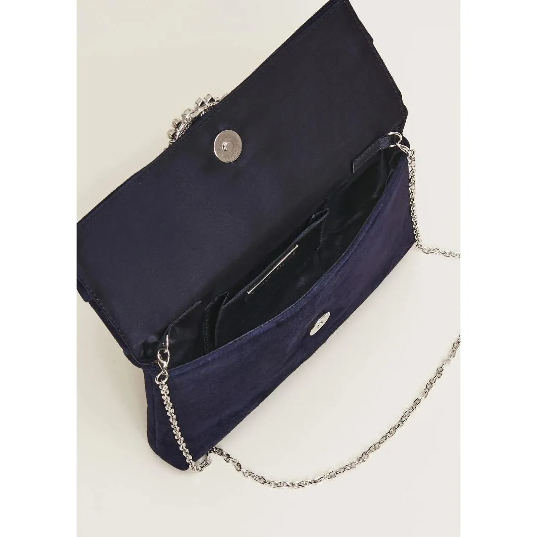 Phase Eight Embellished Slim Clutch Bag - Navy