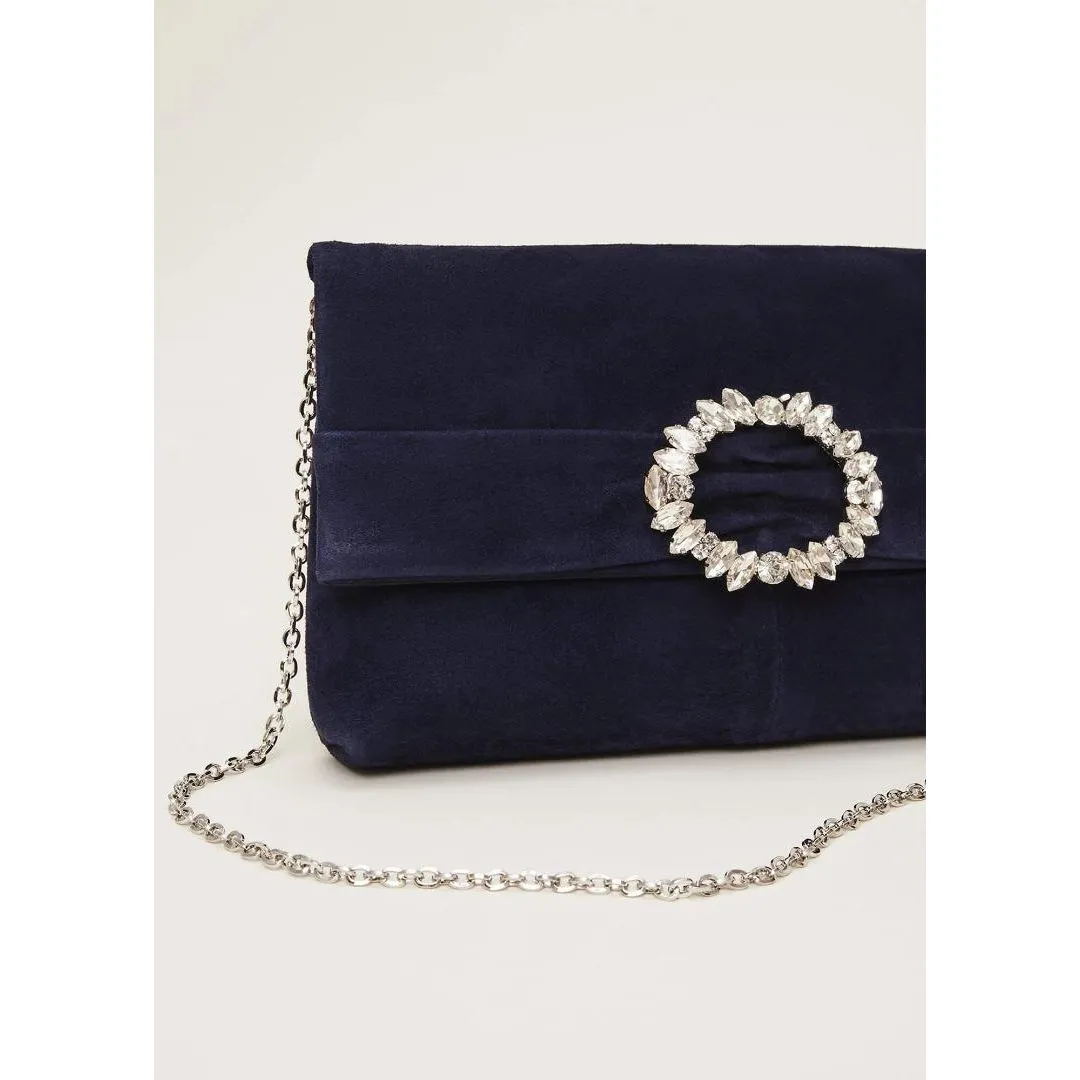 Phase Eight Embellished Slim Clutch Bag - Navy