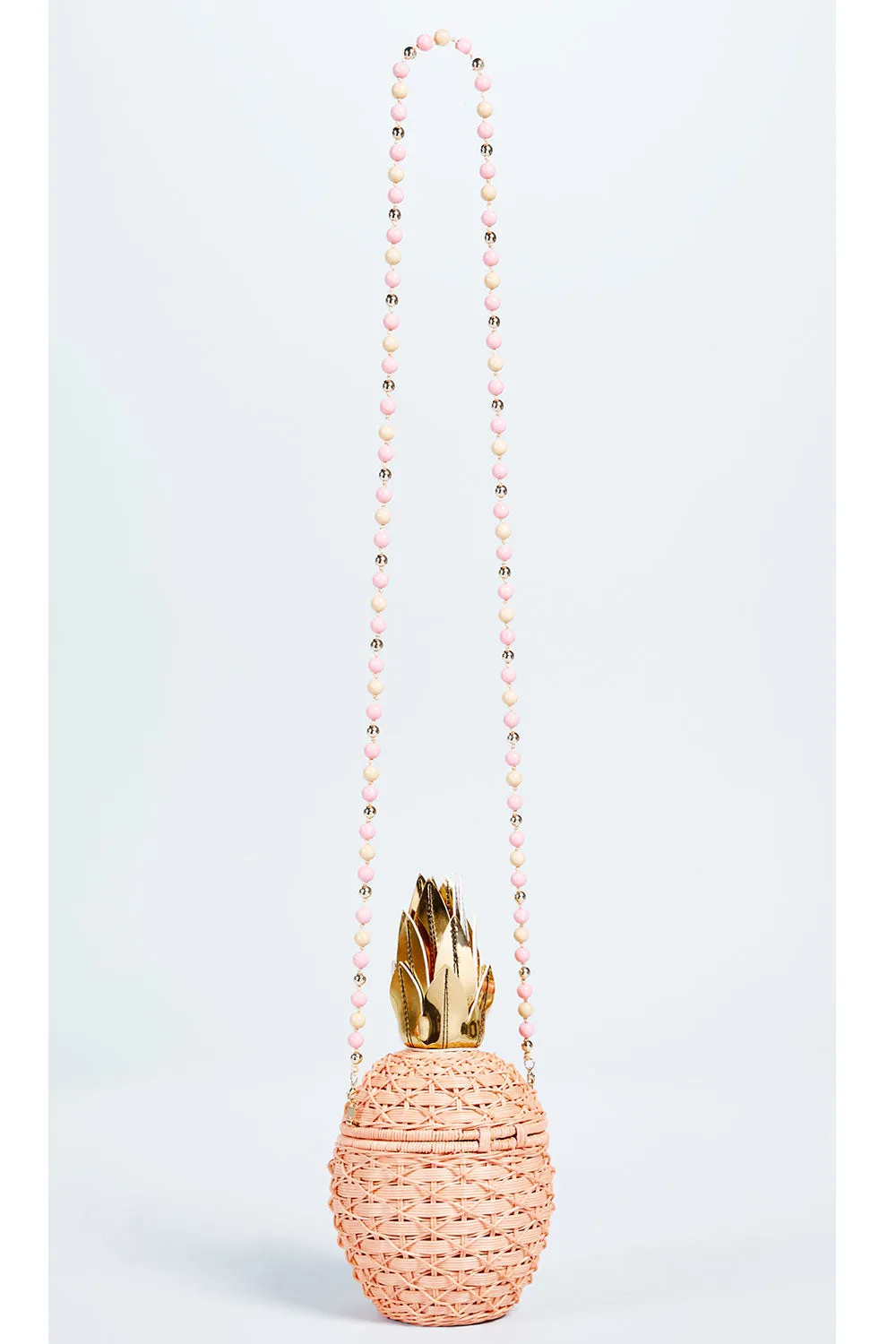 PINEAPPLE PEACH WICKER CLUTCH
