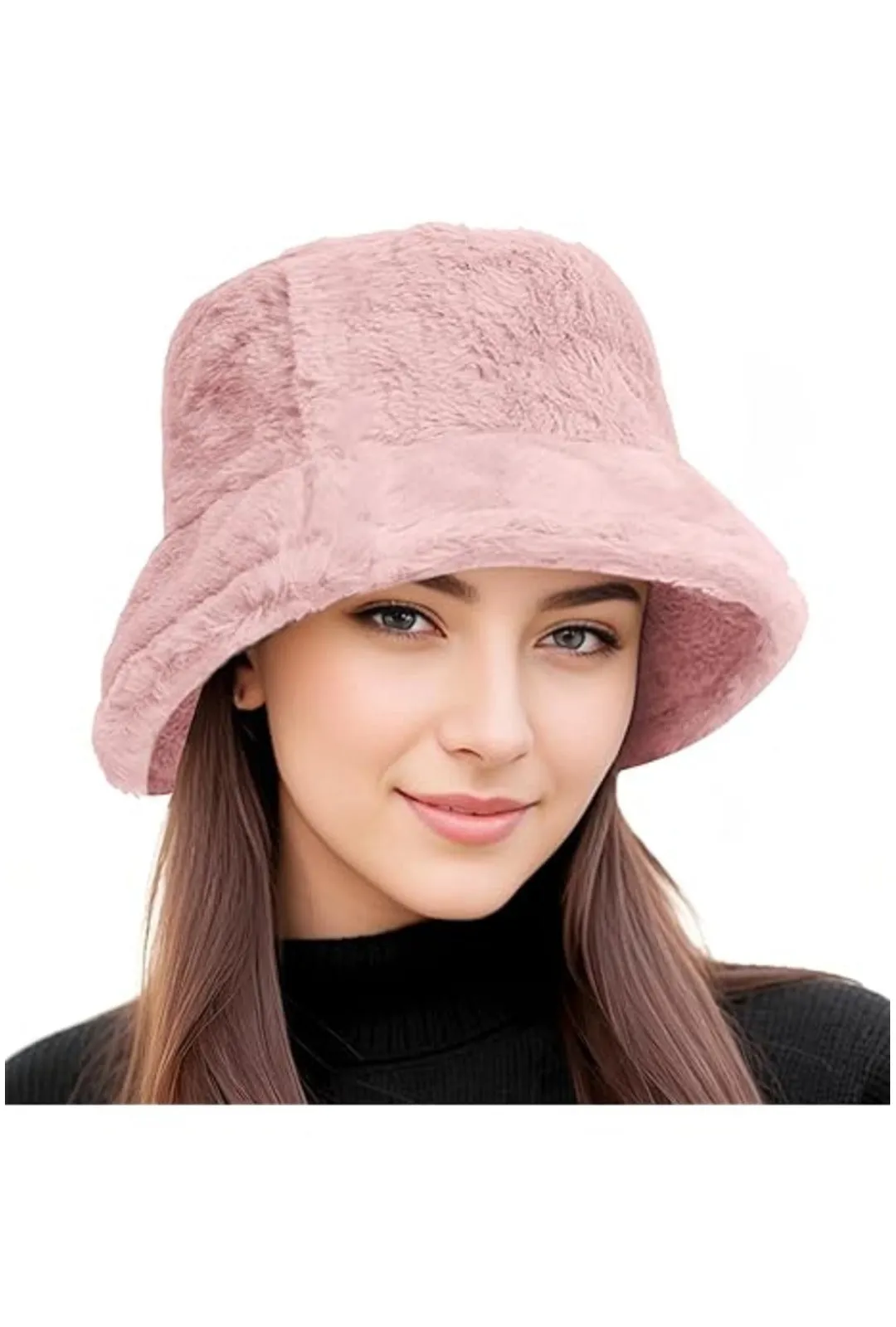 Pink Fur Bucket Hat