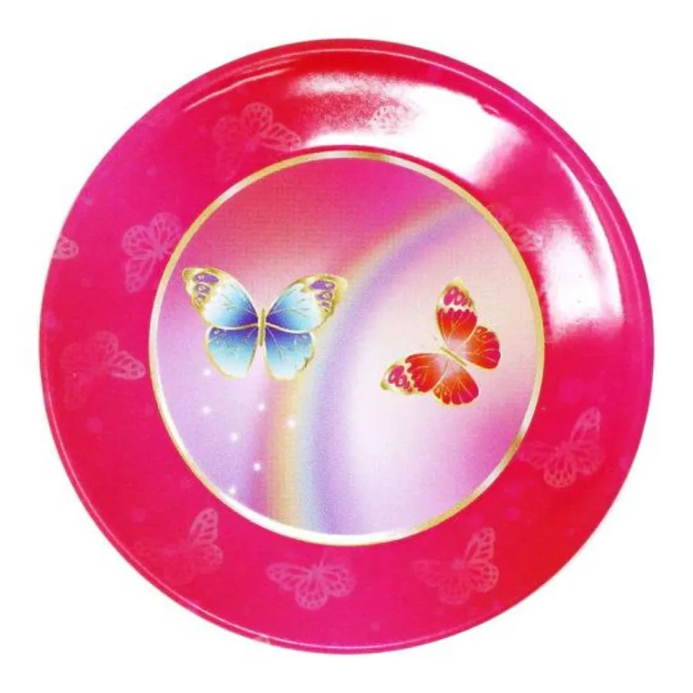 Pink Poppy Unicorn Butterfly 14 Piece Kids Play Pretend Tin Tea Set