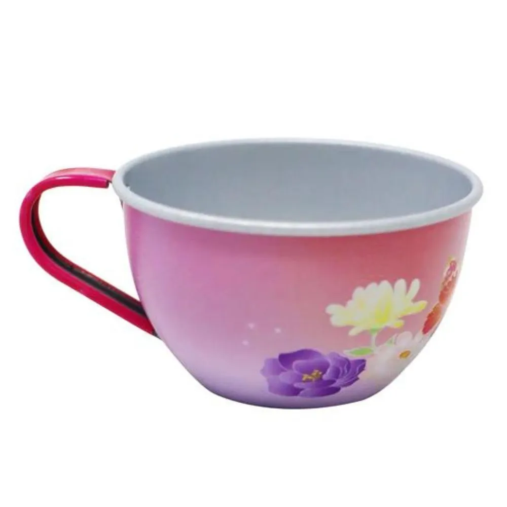 Pink Poppy Unicorn Butterfly 14 Piece Kids Play Pretend Tin Tea Set