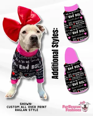 Pittie Proud Black - End BSL Dog Pajama with Hot Pink Neck & Trim/Sleeves