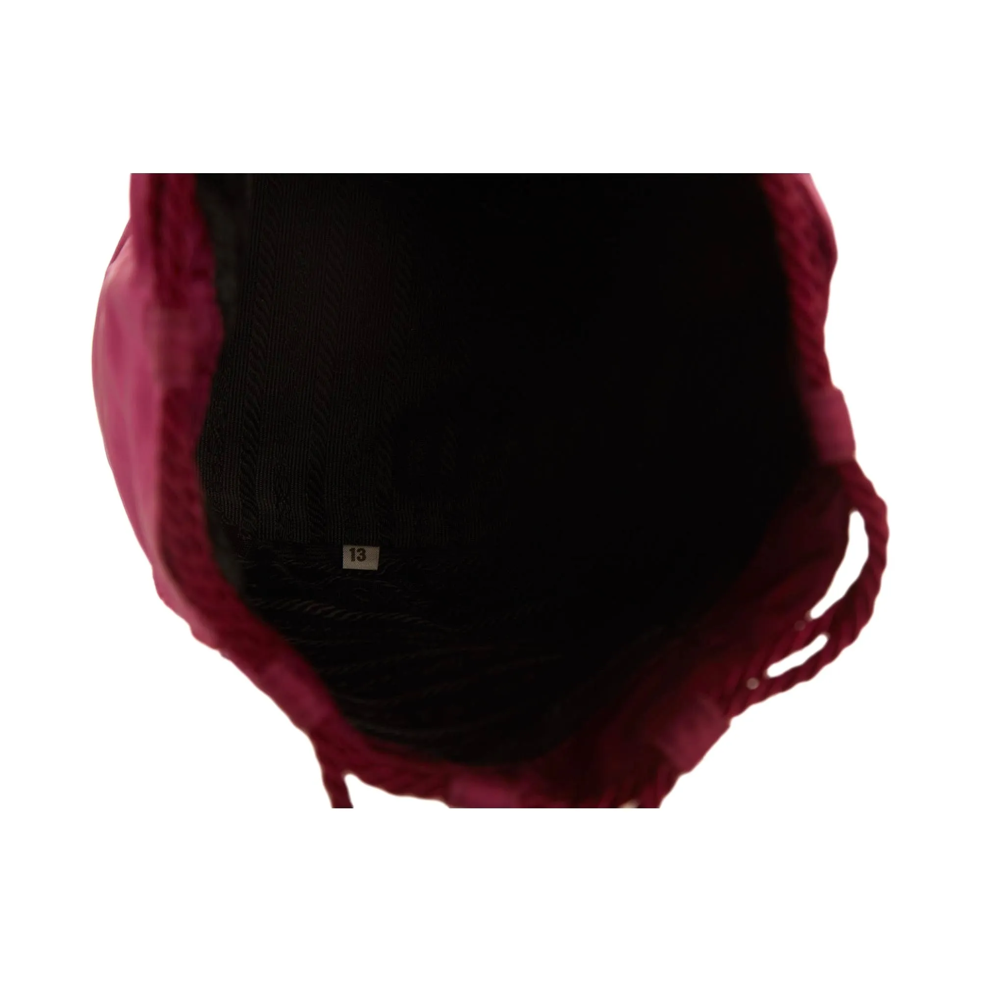 Prada Purple Beaded Logo Drawstring Bag