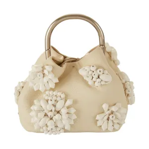 Prada White Beaded Mini Ring Handle Bag