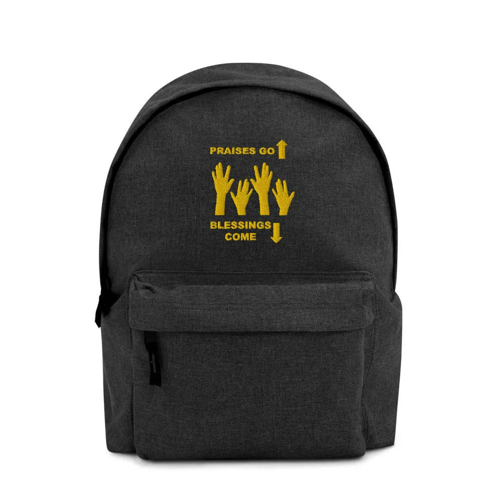 Praises Up Embroidered Backpack