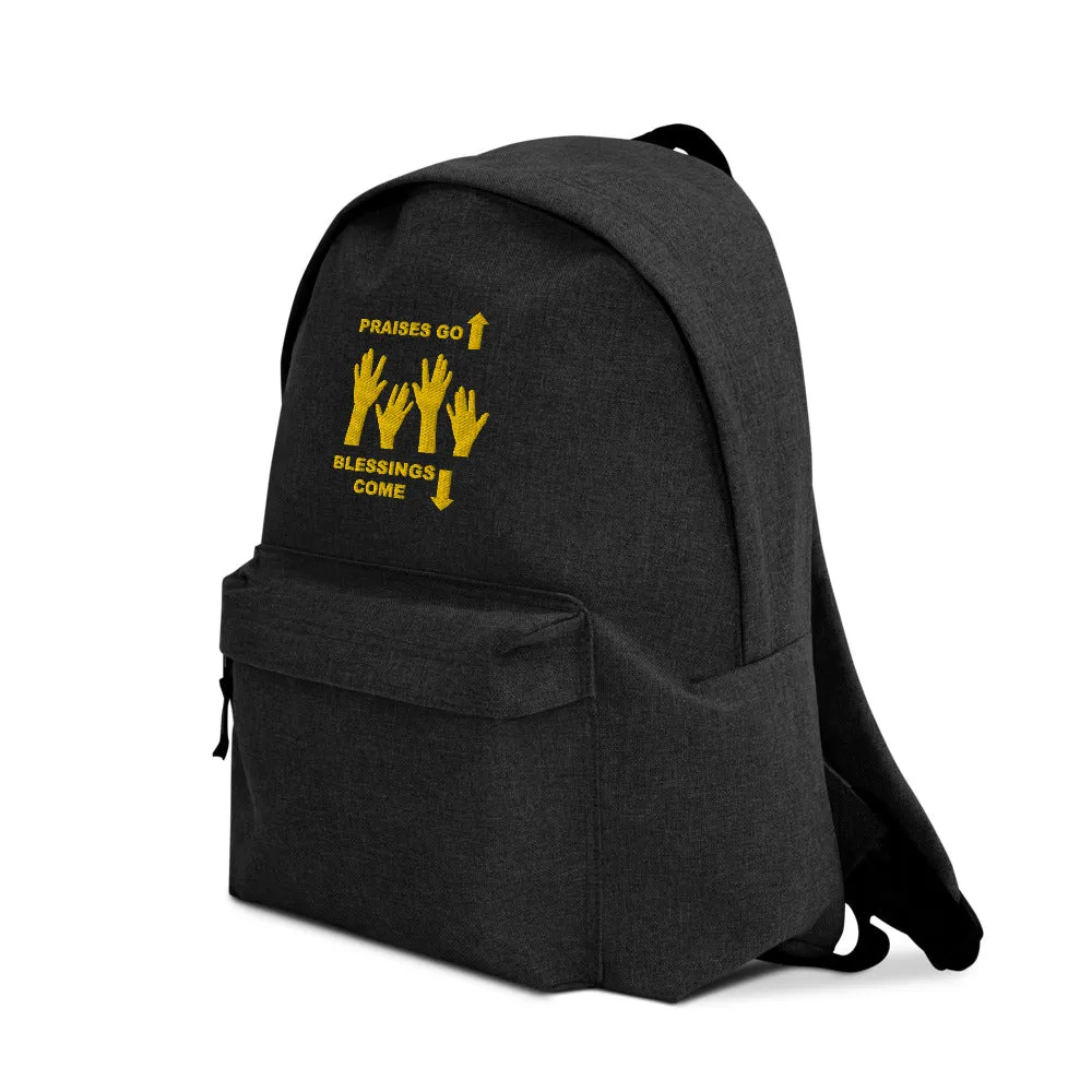 Praises Up Embroidered Backpack