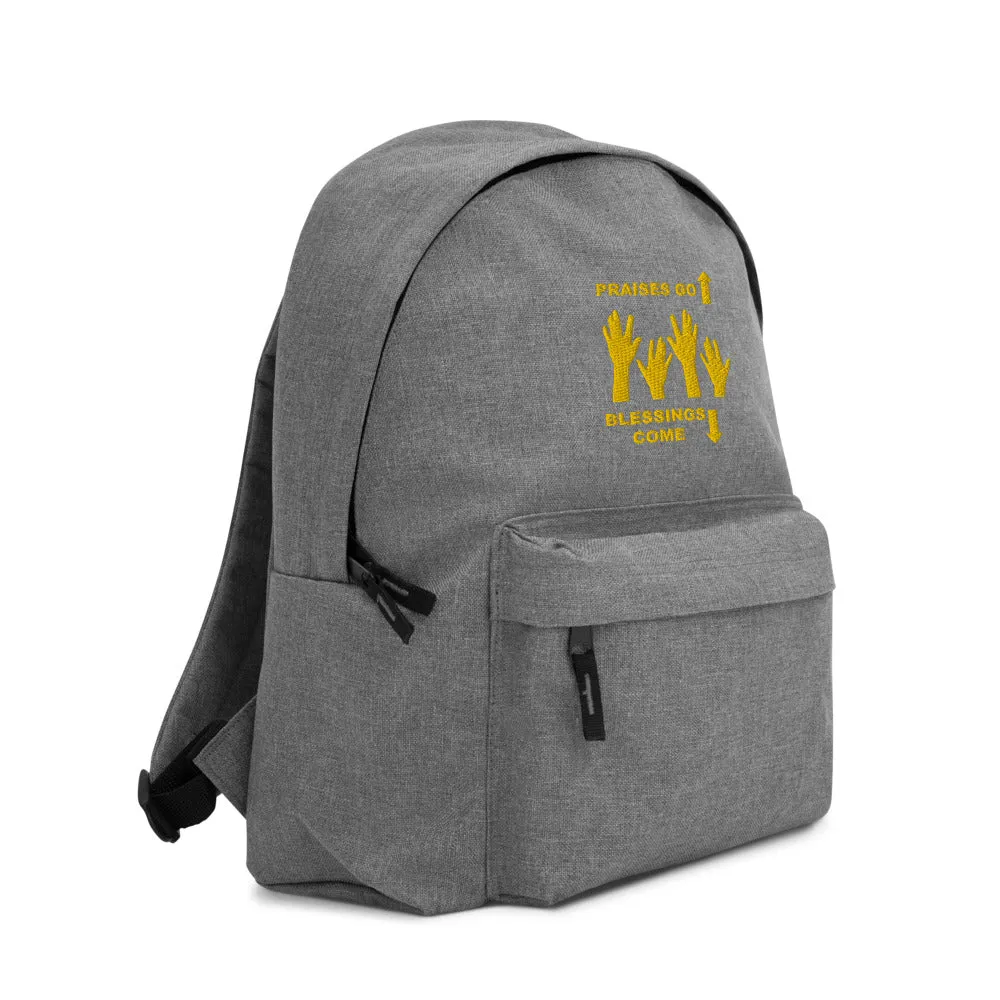 Praises Up Embroidered Backpack