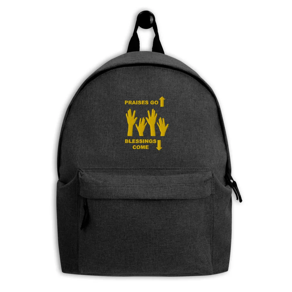 Praises Up Embroidered Backpack