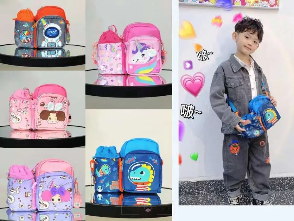 Premium Quality Kids Sling Bags with Detachable Bottle Space