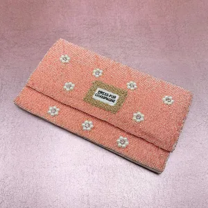 'Press for Champagne' Beaded Clutch