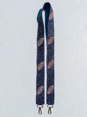 Purple & Gold Football Beaded Purse Strap