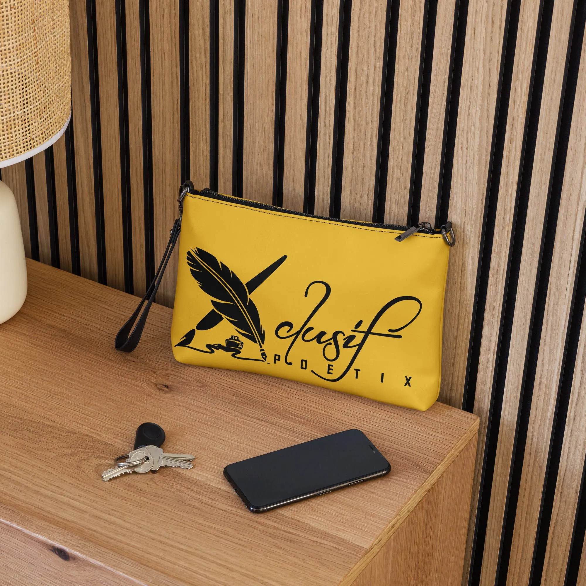 "LOVE ALWAYS WINS" BY XCLUSIF POETIX YELLOW Crossbody bag