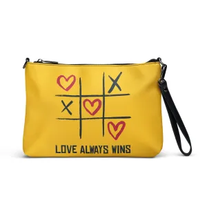 "LOVE ALWAYS WINS" BY XCLUSIF POETIX YELLOW Crossbody bag