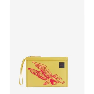 "Yellow Leather Men Wallet"