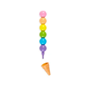 Rainbow Scoops Vanilla Stacking Erasable Crayons
