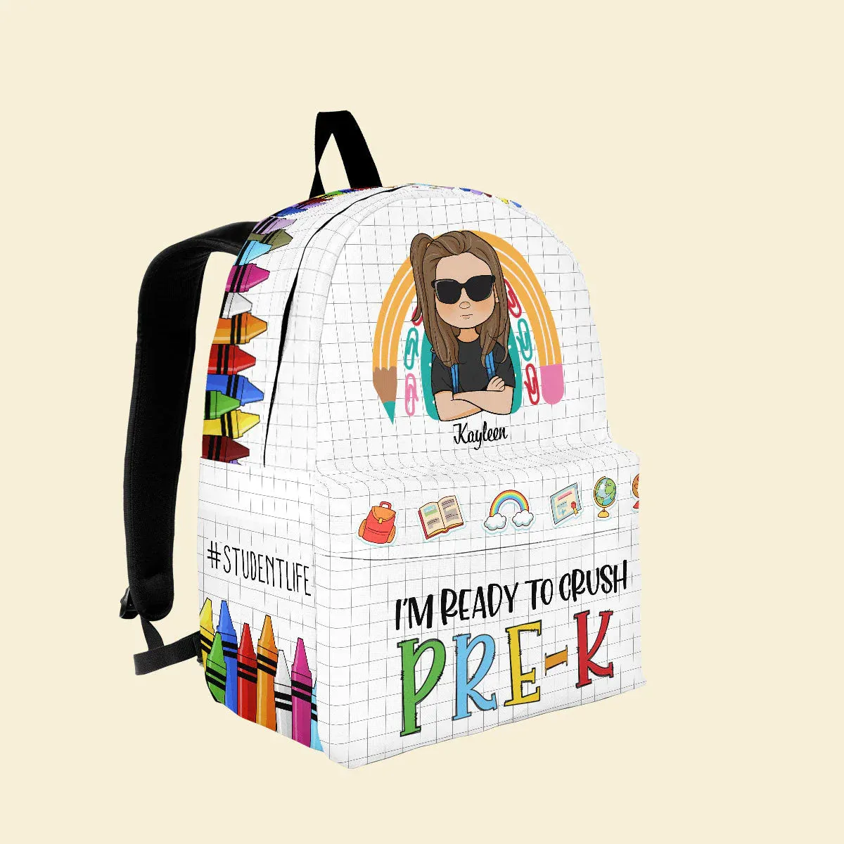 Ready To Crush School - Personalized Kid Backpack