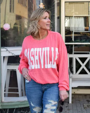 RESTOCKED - NASHVILLE RIB CORD SWEATSHIRT - WATERMELON