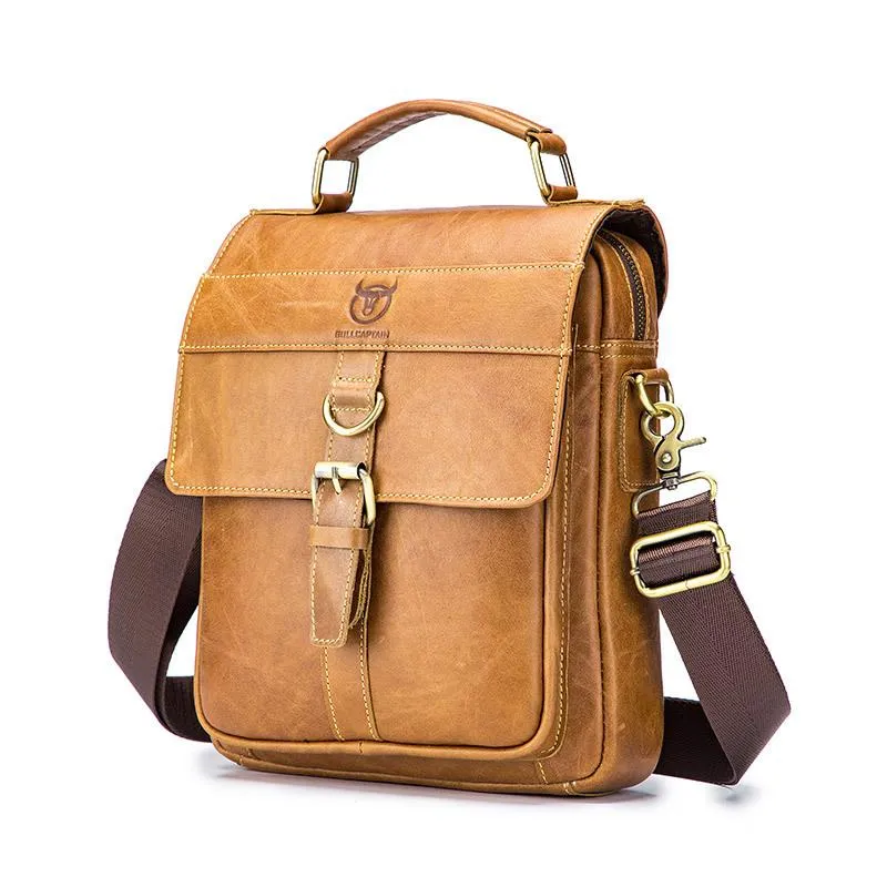 Retro Lightweight Durable Business Buckle Genuine Leather Crossbody Bags Sling Bag Handbag