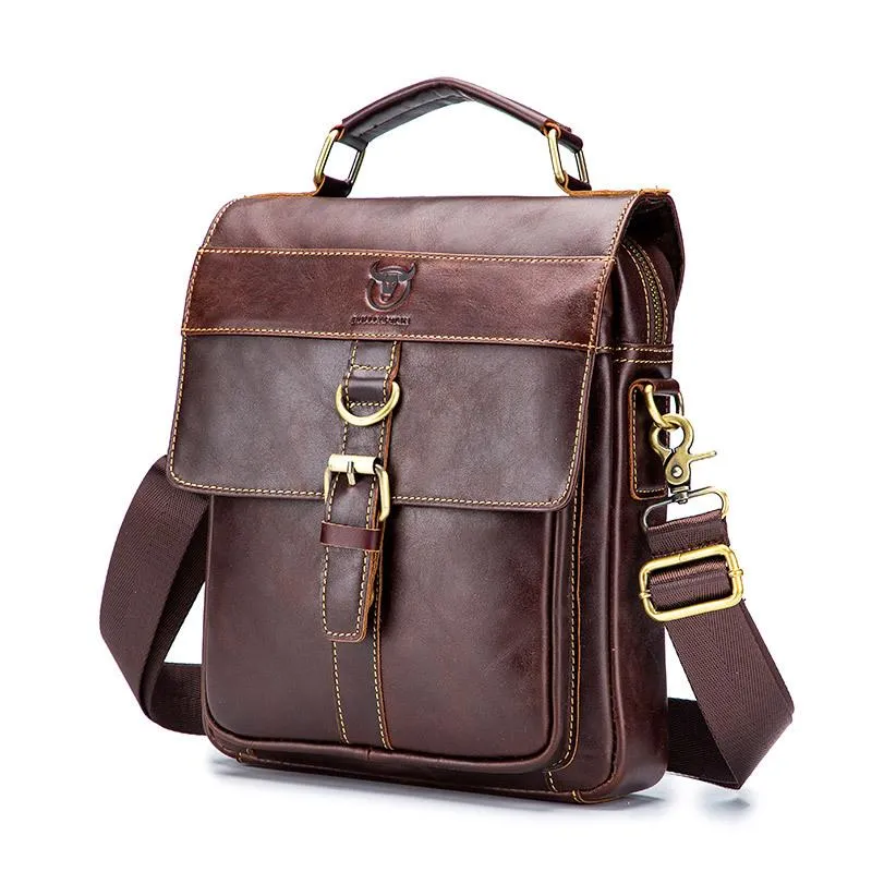 Retro Lightweight Durable Business Buckle Genuine Leather Crossbody Bags Sling Bag Handbag